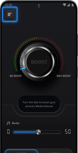 Tap the Hamburger icon in Volume Control Launcher