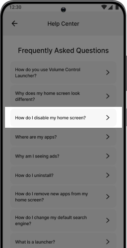 Select How do I disable my home screen