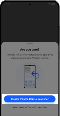 Tap Disable Volume Control Launcher