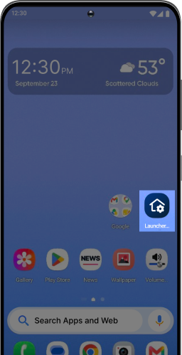 Tap the Launcher Settings icon on your home screen