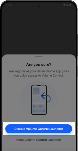 Tap Disable Volume Control Launcher