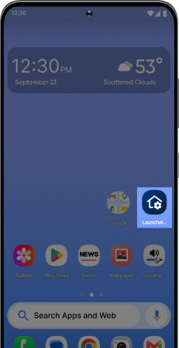 Long press the Launcher Settings app icon